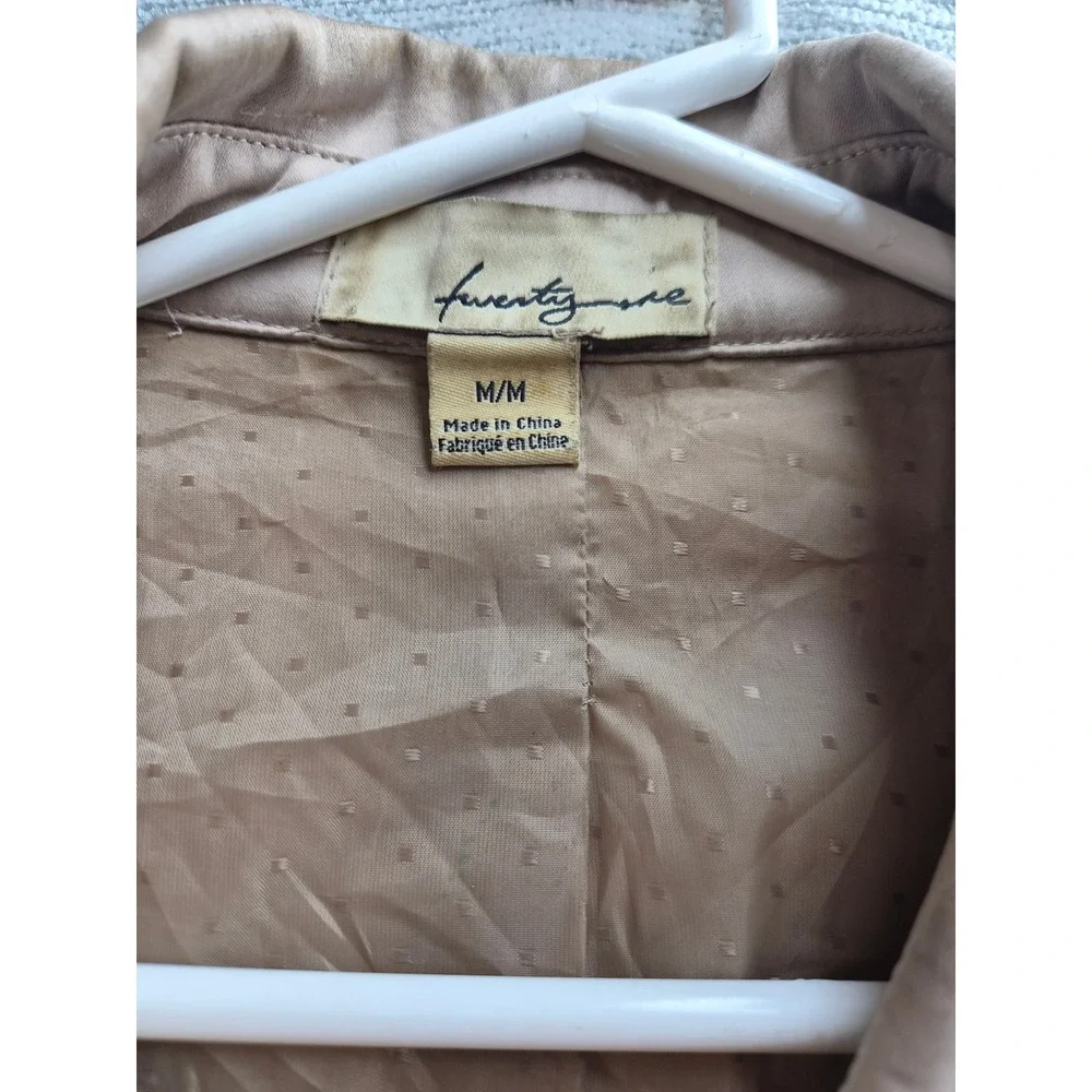 Twenty One Promod Trench Coat Womens Medium Brown Lined Winter Double Breasted